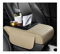 QSLLLY Housse de Console Centrale pour Ford Mustang F Series Fiesta Focus Taurus Explorer Expedition,Multifonctionnel Cuir Coussin D'accoudoir Housse d'accoudoir Central Accessoire Interieur,Beige