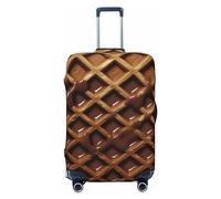 QSMBNET Housse de bagage de voyage en élasthanne gaufrée au chocolat, housse de protection lavable pour bagages de 45,7 à 81,3 cm, Noir , M