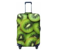 QSMBNET Housse de bagage de voyage en tranches de kiwi vert frais et mûr, housse de protection lavable pour bagages de 45,7 à 81,3 cm, Noir , M