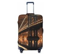 QSMBNET Housse de bagage de voyage New York Manhattan Bridge Night en élasthanne, lavable, housse de bagage tendance, élastique et résistante aux rayures, pour bagages de 45,7 à 81,3 cm, Noir , XL