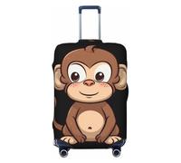 QSMBNET Housse de protection pour bagages de voyage en élasthanne avec motif singe marron - Lavable - Tendance - Élastique et résistant aux rayures - Convient aux bagages de 45,7 à 81,3 cm, Noir , XL