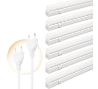 Qsmile 6 Pièces Neon LED 120 Cm, T5 Tube 18W 2200lm 4000K, Lampe Super Lumineuses Avec Prise Européenne, Reglette LED Pour Garage Cuisine Salon Chambre Salle À Manger Atelier Couloir