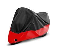qsms01 Bâche de Moto Imperméable Compatible pour CFMOTO 450SR - Portable, Anti-Rouille, Protection UV, Anti-Poussière, Accessoire de Rangement pour Moto,E/BlackRed
