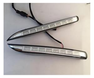 Qsnfda Circulation Diurne Pour Koleos 2011-2014 12V ABS LED Feux Diurnes DRL Avec Phare De Signalisation Jaune Tournant(Blanc)