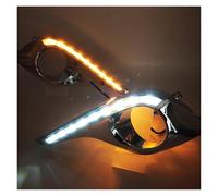 Qsnfda Circulation Diurne Pour Toyota Pour Highlander 2012-2014 Voiture LED Feux Diurnes DRL Antibrouillard Couvercle De Phare Avec Clignotant(White and Yellow)