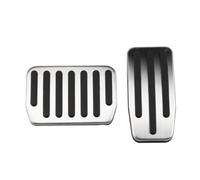 Qsnfda Couvre Pédale Couvre-pédales Acier Inoxydable pour Tesla, pour Modèle 3 2017 - 2022 LHD, sans Perceuse, Frein À Gaz, Repose-Pieds, Argent, Noir Pédales Voiture(AT)