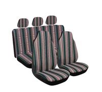 Qsnfda Couvre Siège Housses De Siège Baquet Universelles À Dossier Haut, Ensemble Complet avec Coussin De Ceinture De Sécurité Et Protection De Volant(AD033 8pieces)