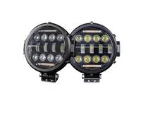 Qsnfda Principal Phare Feu De Travail À LED Rond De 7 Pouces 69 W, Feux De Route/croisement, Feux De Circulation Diurnes, Feux De Brouillard Feux Avant(2 piece)