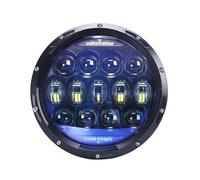 Qsnfda Principal Phare Pour Jeep Pour Wrangler TJ JK JL Phare LED H4 130 W 7 Pouces Feux De Route Et De Croisement, Feux De Jour Feux Avant(A)