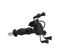 Qsnfda Support Telephone Velo Support Support De Navigation GPS Fourche Moto pour Kawasaki pour ZX-14R pour Ninja pour Chargeur Montage en S(with USB Charger)