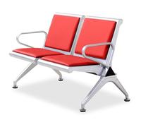 QSNYJPL Banc d'Attente Airport 2 Places, Chaise Salle d'Attente avec Coussin en PU, Accoudoirs et Dossier, Chaise Visiteur pour Aéroport, Marché, Banque, Hôpital, École(Red)