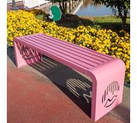QSNYJPL Banc Exterieur Résistants aux Intempéries, Bancs de Jardin en Matériau Galvanisé, Banc de Patio Robuste pour Bronzer, Patio, Piscine, Pelouse, Meubles d'extérieur(Pink,150x40x45 cm/59x16x18 in