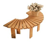 QSNYJPL Banc Exterieur Semi-Circulaire, Siège Rond pour 2 Personnes, Banc de Parc pour Arbre, Banc en Bois Massif, Mobilier de Décoration Extérieure pour Balcon, Bord de Piscine, Porche(Yellow)
