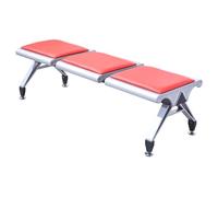 QSNYJPL Bancs de Salle d'Attente 3 Places Chaise Visiteur sans Dossier avec Coussin en PU pour Banque, Hôpital, École, Capacité de Charge 1000 Kg(Red)