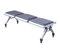 QSNYJPL Bancs de Salle d'Attente 3 Places Chaise Visiteur sans Dossier avec Coussin en PU pour Banque, Hôpital, École, Capacité de Charge 1000 Kg(Gray)