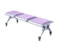 QSNYJPL Bancs de Salle d'Attente 3 Places Chaise Visiteur sans Dossier avec Coussin en PU pour Banque, Hôpital, École, Capacité de Charge 1000 Kg(Purple)