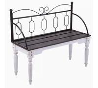 QSNYJPL Bancs d'Extérieur en Métal Résistant aux Intempéries avec Dossier Décoratif, Banquette de Jardin de Parc pour Porche, Patio, Pelouse, Peut Supporter 200 Kg
