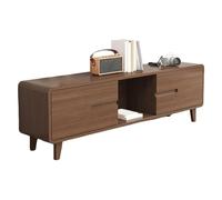 QSNYJPL Bois Meuble TV de Plus de 32 Pouces, Meuble de TV Style Campagnard, Rangement Meuble avec Passe Câbles et Rangements pour Salon ou Chambre(Brown,1.6m/63in)