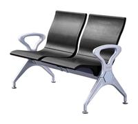 QSNYJPL Chaise d'Attente 2 Places, Chaise Visiteur en PU, Banc avec Accoudoirs pour Invités pour Aéroport, Clinique, Hôpital, Banque, Portant 500 Kg(Black)