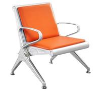 QSNYJPL Chaise Salle d'Attente 1 Place, Chaise Visiteur avec Coussin en PU, Banc d'Attente Airport avec Accoudoirs et Dossier pour Marché, Banque, Hôpital, École(Orange)