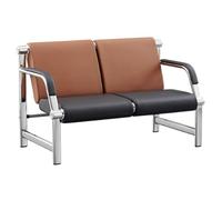 QSNYJPL Chaise Salle d'Attente 2 Places, Chaises de Réception avec Accoudoirs et Dossier, Banc d'Attente Airport en PU pour Aéroport, Clinique, Hôpital, Banque, Salon(Brown)