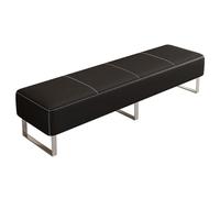 QSNYJPL Chaise Visiteur, Chaise d'Attente avec Coussin en PU, Banc Canapé de Loisirs pour Aéroport, Clinique, Hôpital, Banque, Salon, Barbier(Black,180cm/71in)