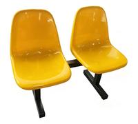 QSNYJPL Chaise Visiteur de Réception 2 Places, Chaise Salle d'Attente avec Dossier et Cadre en Fer, Banc pour Clinique, Aéroport, Hôpital, Barbier, Terrain de Basket(Yellow)