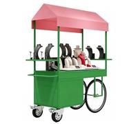 QSNYJPL Chariot de Vente Mobile à roulettes avec Plateforme de Rangement Extensible, Stand Marché avec Auvent et Poignée pour Événements, Marchés et Festivals(Green,120x60cm/47x24in)