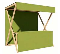QSNYJPL Chariot de Vente Portable avec Auvent, Stand Marché Pliable Alimentaire en Bois Massif pour Les Festivals, Marchés et Événements en Plein Air(Green,150cm/59in)
