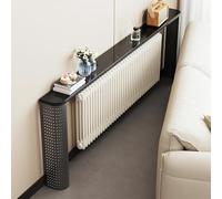 QSNYJPL Étagère Tablette Radiateur Robuste à Poser sur Le Cache Radiateur avec Trous de Ventilation pour Salon, Chambre, Couloir, Supportant Jusqu'à 40 Kg(Black,120cm/47in)