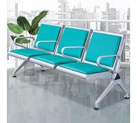 QSNYJPL Fauteuil Salle d'Attente 3 Places, Chaise Visiteur avec 4 Accoudoirs, Banc d'Attente Airport pour Aéroport, Bureau, Salon, Barbier, Banque(Green)