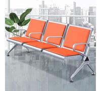 QSNYJPL Fauteuil Salle d'Attente 3 Places, Chaise Visiteur avec 4 Accoudoirs, Banc d'Attente Airport pour Aéroport, Bureau, Salon, Barbier, Banque(Orange)