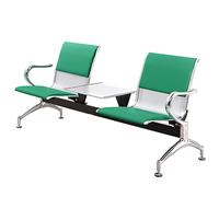 QSNYJPL Fauteuil Salle d'Attente à 2 Places avec Coussins d'assise, Table d'Appoint, Chaise Visiteur avec Dossier pour Bureau, Hôpital, Aéroport, Banque, Supportant 500 Kg(Green)