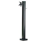QSNYJPL Fontaines Extérieures, Robinet Exterieur Jardin en Acier Inoxydable, Double Sortie Robinet Jardin, Fontaine Exterieur, Montage au Sol(Black,60cm/24in)