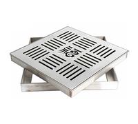 QSNYJPL Grille Caniveau Exterieur Rectangulaire Encastré, Invisible Couvercle de Regard avec Cadre en Acier Inoxydable 304 pour Cour, Garage, Terrasse, Trottoir(60x60x3cm/24x24x1.2in)