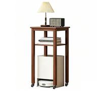 QSNYJPL Meuble Robot Aspirateur en Bois avec roulettes, Table d'Appoint avec Étagère Double, Tables de Chevet pour la Maison, la Chambre ou Le Bureau(Brown,55x40x87cm/20x16x34in)