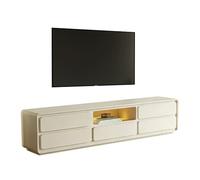 QSNYJPL Meuble Tele Blanc pour fe 80 Pouces et Moins, Meuble TV et Bois avec Gestion des Câbles et 5 Tiroirs pour Salon ou Chambre(180cm/71in)