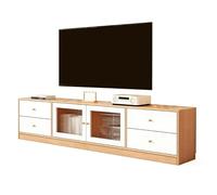 QSNYJPL Meuble Télé Bois avec Système de Gestion des Câbles pour de 80 Pouces et Moins, Meuble TV avec 4 Tiroirs et Un Rangement Intégré pour Le Salon ou la Chambre(White,180cm/71in)