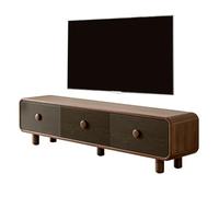 QSNYJPL Meuble Télé Bois pour de 80 Pouces et Moins, avec Pieds Surélevés de 14 Cm, Table TV Salon avec 3 Tiroirs de Rangement et Système de Gestion des Câbles(Black,200cm/79in)