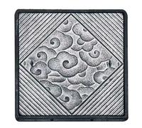 QSNYJPL Rectangulaire Décoratif Plaque d'Egout avec Cadre et Trou de Levage et Crochet, Couvercle Fosse Septiquel pour Cours, Jardins et Allées(50x50cm/20x20in)