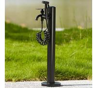 QSNYJPL Robinet Exterieur Jardin, Fontaines Extérieures Autoportant en Acier Inoxydable, Colonne à Eau de Jardin avec Robinet(Black,60 cm/24 in)