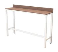 QSNYJPL Table de Bar Rectangulaire,Table Haute Mange Debout Bar Cuisine, Plateau en Composite Bois Plastique et Pieds en Fer Épais pour Bistro, Salle à Manger, Salon, Terrasse(White,120cm/47in)