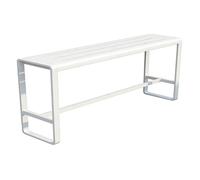 QSNYJPL Table de Bar Table Haute Mange Debout Cuisine Plateau Rectangulaire en Fer avec Pieds Robustes en Métal Modèle Modulable pour Cuisine, Salon, Entrée(White,160cm/63in)