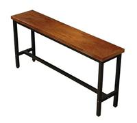 QSNYJPL Table Haute Bar Rectangulaire, Table Haute Mange Debout avec Plateau en Bois Massif et Pieds en Acier, Traverse de Renfort pour Bistrot, Café, Cuisine ou Restaurant(Black,160x40cm/63x16in)