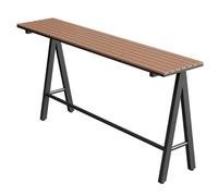 QSNYJPL Tables de Bar, Table Haute Bar avec Plateau en Plastique Imitation Bois et Structure en Fer pour Les Bistrots, Les Salles à Manger, Capacité de Charge Minimale de 100 Kg(Black,100cm/39in)