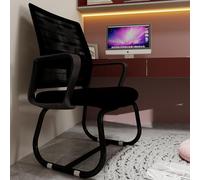 QSOST Chaise de Bureau Minimaliste et Moderne - Cadre en métal, Doux et Confortable, Utilisation à la Maison et au Bureau, Plusieurs Couleurs Disponibles (Black)