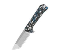 QSP Couteau Grebe T S35VN Blanc Bleu CF QS148-H1