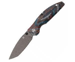 QSP Couteau Turtle Punk, Liner lock, 14C28N champagne cer, G10 coloré QS158-A2