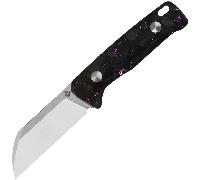QSP Knife Baby Penguin 14C28N, 2 tone stonewash-satin, Purple shredded CF QS130BP-E1