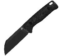 QSP Knife Baby Penguin 14C28N, black stonewash, Blue shredded CF QS130BP-F2